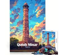 Qutub Minar, India 1000 Pieces Jigsaw Puzzles for Adults Mind Exercise Toy Relax Time Precision Cut Stylish Gift (38x26cm)