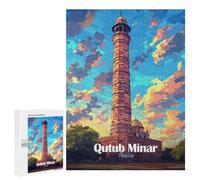 Qutub Minar, India Jigsaw Puzzle, 500 PCS, Relaxing Activity for Adults, A Creative Way to Unwind after A Busy Day, at Home