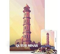 Qutub Minar, India Jigsaw Puzzles for Adults1000 Pieces Memory Gain Stress Relief Design Assembly Memorable Gift (38x52cm)