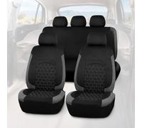 Qutyningd Universal car seat covers for Ford Capri 2026, breathable waterproof polyester foam upholstery protectors for SUVs and cars, universal fit front and rear,Black