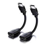 QUUGE HDMI Extension Cable 2-Pack 15cm, Short HDMI Male to Female Extender Adapter, 4K UHD 60Hz HDMI Extender Cord for Streaming Devices, Fire TV Stick, Roku, Chromecast, Smart TV, Projector