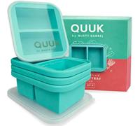 QUUK Silicone Freezer Tray with Lid - 250ml (1 Cup) Portions - Stackable Food Storage Containers for Meal Prep, Soup, Sauce & Batch Cooking - BPA Free, Easy Release