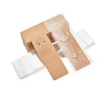 QUUPY 100 Sets Long Keychain Display Cards with Self-Sealing Bags Display Keyring Cardstock for Keychain Displaying Jewellery Packaging(4.92 x 1.69inch)
