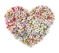 QUUPY 100PCS Mini Artificial Flower Heads 2cm Multicolor Daiy Flowers Embellishments Fake Silk Flowers Bulk DIY Wreath for Wedding Party Home Garden Decoration