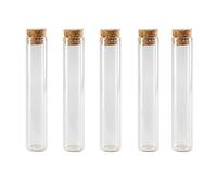 QUUPY 10Pcs 60ML/2oz Glass Test Tubes with Cork Stoppers Transparent Jar Bottle for Storage Containers Plant Grow Bath Salt