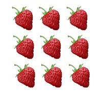QUUPY 10Pcs Artificial Red Strawberry Plastic Fake Strawberries Simulation Fruit for Home Party Christmas Decoration Photography Props 3.5cm
