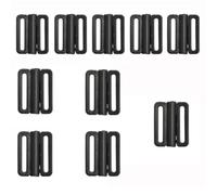 QUUPY 10Pcs Black Plastic Bra Strap Hooks Front Closure Buckles Fasteners for Bra Swimwear Clip Sewing Supplies