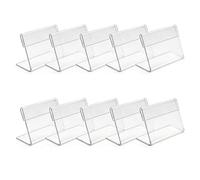 QUUPY 10Pcs Clear Acrylic L Shape Sign Holders, for Label and Card Display