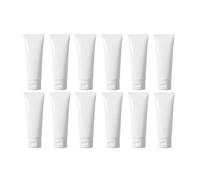 QUUPY 12PCS Refillable Empty Plastic Tubes White Cosmetic Containers Plastic Soft Tubes Bottle for Package Facial Cleanser Hand Cream Cosmetic Lotion(100ML)