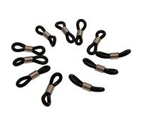 QUUPY 20Pcs Adjustable Eyeglass Chain Connectors Anti-Slip Silicone Eyeglass Strap Holder Ends for Glasses Sunglasses Reading Glasses Necklace Chains (Black)