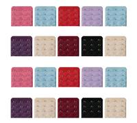 QUUPY 20Pcs Multi Colour Womens Bra Extenders 3 Rows x 3 Hooks Spacing Bra Extender Bras Extension Strap