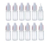 QUUPY 25pcs 10ml Clear Plastic Squeezable Dropper Bottles - Eye & Smoke Oil Bottle with White Screw Cap & Removable Plug