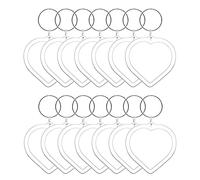 QUUPY 25PCS Clear Acrylic Heart Shape Blank Photo Keychains Photo Frame Keychain Keyring Insert Personalized Picture Snapin Keychain for Family Gifts