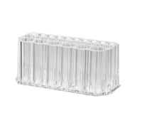 QUUPY 26 Slots Eye Liner Organizer Acrylic Makeup Brush Holder Eyeliner Stand Display Case for Eyebrow Pencils Ballpoint Pens Eyeliners(Clear)