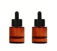 QUUPY 2Pcs 30ML/1OZ Amber Glass Dropper Bottles Empty Thick Glass Bottle with Eye Droppers Refillable Glass Dropper Essential Oil Bottle Cosmetic Containers