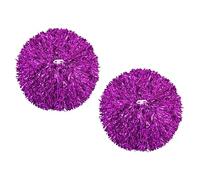 QUUPY 2PCS Cheerleader Pom Poms Flowers Pompoms with Grip Handles for Kids Adults Sports Party Cheers Ball Dance Fancy Dress Night Party Rose Red Color