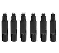 QUUPY 6PCS 5ML Glass Roll-on Bottle Mini Essential Oil Roller Bottle with Stainless Steel Roller Ball for Essential Oil Perfume Serums Fragrance (Black)