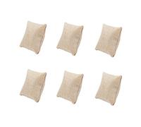 QUUPY 6PCS Small Linen Bracelet Watch Pillow Jewelry Display Bangle Cushions for Cuff Anklet Dangle Earring and Necklace Holder Organizer 3x3.5