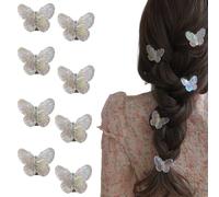 QUUPY 8Pcs Mini Butterfly Hair Clips, Tiny Hair Accessories