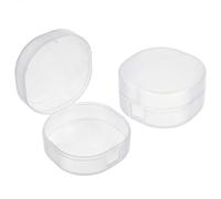 QUUPY Portable Cotton Pad Holder Travel Storage Organizer 2Pcs 7x3.6cm Frosted Clear Plastic Sealed Container for Makeup Remover Pads Cotton Balls Purse Gym Bathroom