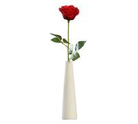 QUUPY White Tall Conic Ceramic Flower Vase Decorative Floral Vase Taper Vase Table Top Small Narrow Neck Vases for Home Wedding Table Bedroom Living Room Office Desk