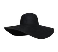 QUUPY Women's Floppy Wide Brim UPF 50 Summer Straw Hat, Black