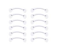 QUUPYSTORE 16G Clear Eyebrow Piercing Retainers 8mm 12 Pcs Curved Bar | Invisible transparent finish; soft bendable silicone materia;easy to insert and remove; for discreet daily piercing wear