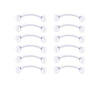 QUUPYSTORE 16G Clear Eyebrow Piercing Retainers 8mm 12 Pcs Curved Bar | Invisible transparent finish; soft bendable silicone materia;easy to insert and remove; for discreet daily piercing wear