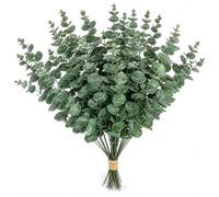 Quurwhh 40PCS Eucalyptus Stems, Artificial Eucalyptus Leaves for Home Decor | Premium materials, forty green eucalyptus stems with frosted leaf detail for decorators, vases, wreaths and events