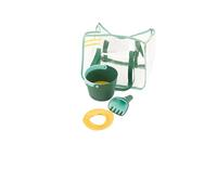 Quut - Green Garden Beach Set with Transparent Bag - Bucki - Raki 2-in-1 - Magic Shaper - 3 Interior Pockets - Mesh Bottom - 39 x 28 x 21 cm