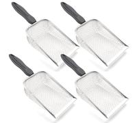 Quweiz 4 Pcs Reptile Stainless Steel Sand Scoop, Reptile Substrate Metal Fine Mesh Sifter, Cleaner Scooper for Sand Bedding Aquarium Terrarium