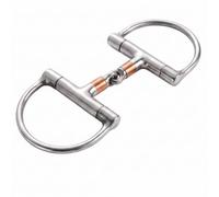 Quweiz Stainless Steel D-Ring Snaffle Mouth Horse Bit, Horse Mouth Bit with Copper Roller for Training, Western & English Riding