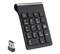 Quwem 18 Key Wireless Numeric Keypad, 2.4G Ultra-Thin Portable Number Pad with USB Receiver Ergonomic Numpad for Laptop, Desktop PC Computer Compatible with Windows Mac OS (Black)
