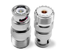 Quwem 2 Pack BNC Male to UHF SO239 Female Adapter,Low Loss Coaxial Connector Plug to BNC RF Coaxi Adapter for PL259 Antenna Coaxial Cable Ham Radio CB Antenna Wireless LAN Devices Two way Radio