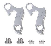 Quwem 2PCS Bicycle Rear Derailleur Hanger,Aluminum Alloy Bike Gear Mech Tail Hook Replace Part with Screws Dropout Adapter for Carrera Vengeance Vulcan Cube Mtb Road Bikes Racing Cycling Silver