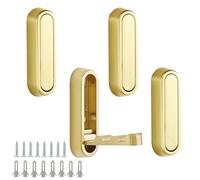 Quwem 4PCS Foldable Wall Hooks for Hanging,Folding Hook Walls Mount of Zinc Alloy Heavy Duty Retractable Flip Down Round Copper Hook for Hanging Coat Bag Key Umbrella in Bathroom No Rust (Gold)