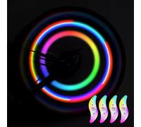 Quwem 4PCS LED Bike Wheel Spoke Lights Multicolour LED Neon Tire Flash Lamp