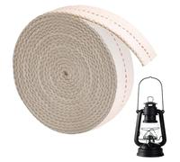Quwem 6.56 Feet Oil Lamp Wick, 1 Inch Flat Cotton Lanterns Wicks Replacement with Genuine Red Stitch for Kerosene Lanterns Candle Burners and Paraffin Oil Lighting Lamps DIY Accessory