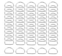 Quwem 60PCS Metal D Rings D Buckle, 25mm Multi-purpose Buckles for Bags Backpack Small Hardware Bag Buckle for Pet Collars Webbing Strap Sewing Keychains Belts DIY Accessories Silver