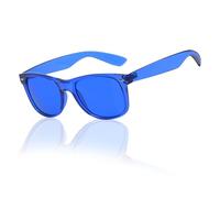 Quwem Blue Color Therapy Glasses Mood Relax Glasses for Light Chromatherapy Square Sunglasses with UV 400 Protection, Polarised Rectangular Sunglasses Ultralight Shades Sun Glasses for Men Women