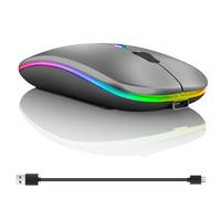 Quwem Bluetooth Mouse Dual Mode 2.4GHz Wireless Mouse Slim Silent for Laptops iPad MacBook PC Rechargeable Portable Laptop Mouse Click 2400 DPI Compatible with iOS Windows MacOS