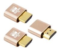 Quwem HDMI Dummy Plug Headless Ghost, 3PC 4k@60hz Display Port Emulator Wireless HDMI Load Emulator Compatible with Windows Mac Osx Linux Virtual Monitor Display Adapter Fit-Headless Gold