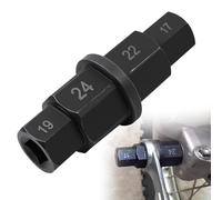 Quwem Motorcycle Spindle Socket Tool,Hex Axle Tool Allen Key Socket Spindle Driver Adapter 17mm/19mm/22mm/24mm for Front Rear Wheel Removal 3/8" Axle Hex Adapter for Various Motorcycles Black 1PC