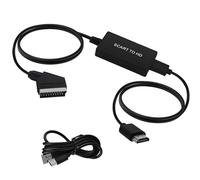 Quwem Scart to HDMI Converter with Cable,Full HD 720p/1080p Switch Video Audio Male Scart Adapter in HDMI Output Converter for TV Monitor Projector STB VHS DVD Player Xbox Wii PS