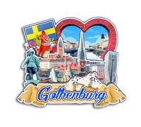 Quwsne Fridge Magnet Gothenburg Sweden Fridge Magnet City Travel Souvenirs Tourist Gifts 3D Classic Landmarks Handmade Crafts Home Decor -3933