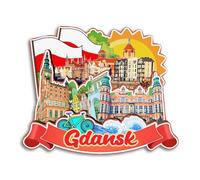 Quwsne Gdansk Poland Fridge Magnet City Travel Souvenirs 3D Tourist Gifts Classic Monuments Handmade Crafts Home Decor 3917