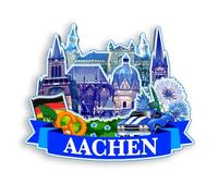 Quwsne Refrigerator Magnet Aachen Germany Fridge Magnet City Travel Souvenirs Tourist Gifts 3D Classic Landmarks Handmade Crafts Home Decoration -1205