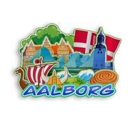 Quwsne Refrigerator Magnet Aalborg Denmark Fridge Magnet City Travel Souvenirs Tourist Gifts 3D Classic Landmarks Handmade Crafts Home Decoration -2075