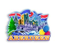 Quwsne Refrigerator Magnet Aberdeen UK Fridge Magnet City Travel Souvenirs Tourist Gifts 3D Classic Landmarks Handmade Crafts Home Decoration -1471, QS-WC-1471