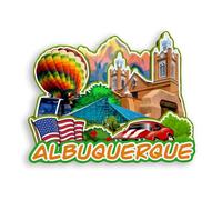 Quwsne Refrigerator Magnet Albuquerque New Mexico USA Fridge Magnet City Travel Souvenirs Tourist Gifts 3D Classic Landmarks Handmade Crafts Home Decoration -1057, QS-WC-1057